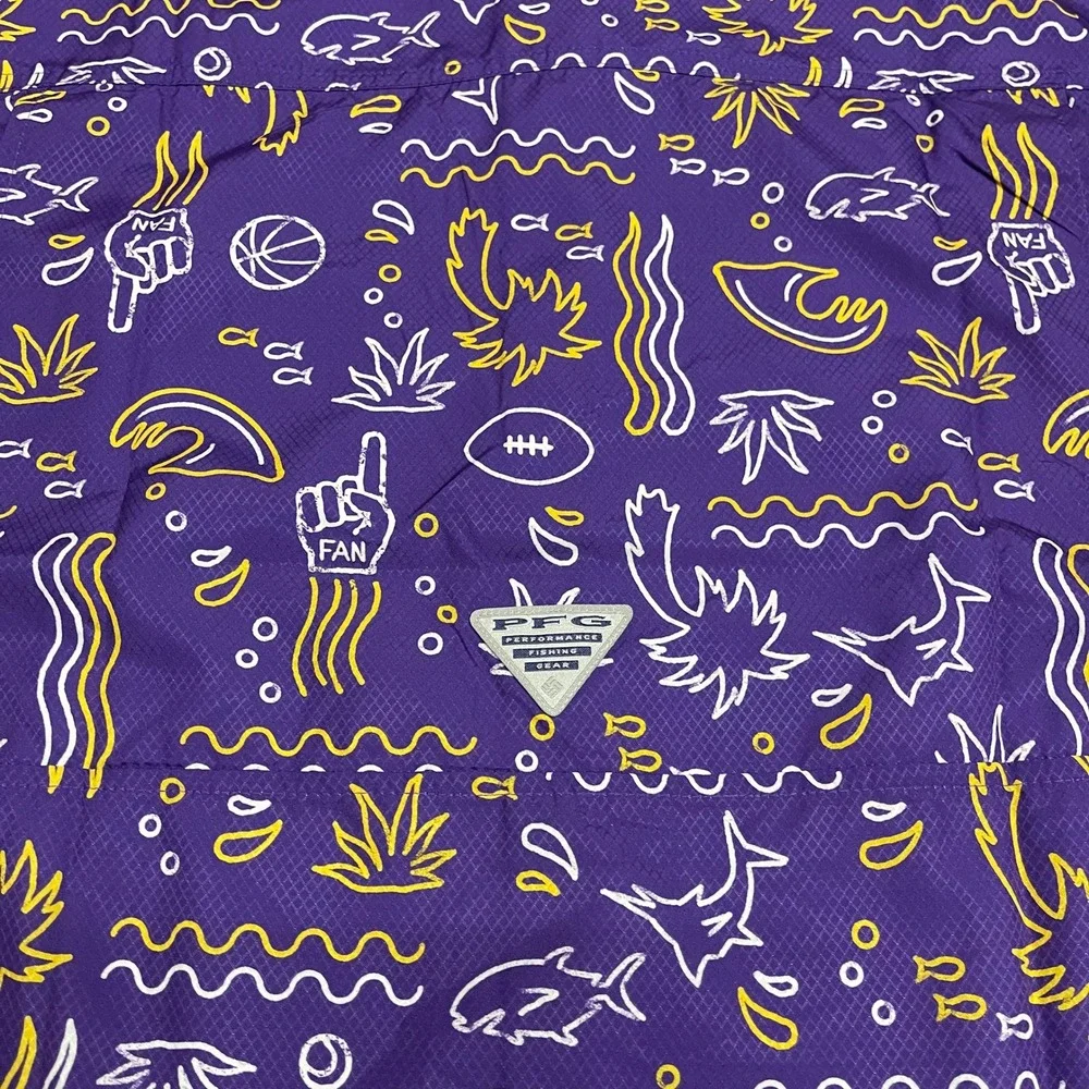 LSU Tigers Shirt Mens Large Purple Columbia PFG Super Slack Tide Vented NCAA - Picture 6 of 14